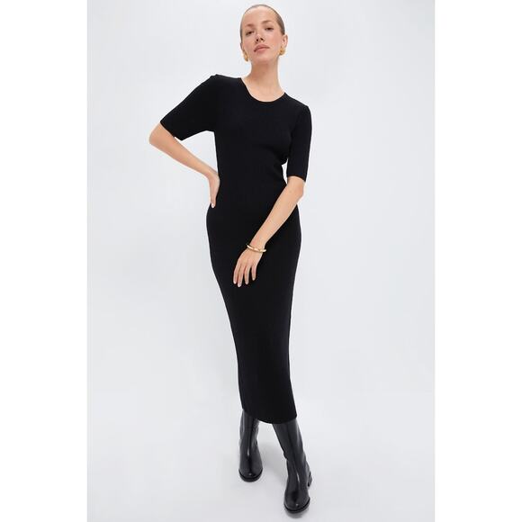 EMERSON FRY Black Tencel and Cashmere Geneva Dress Size M NWT - Picture 1 of 7